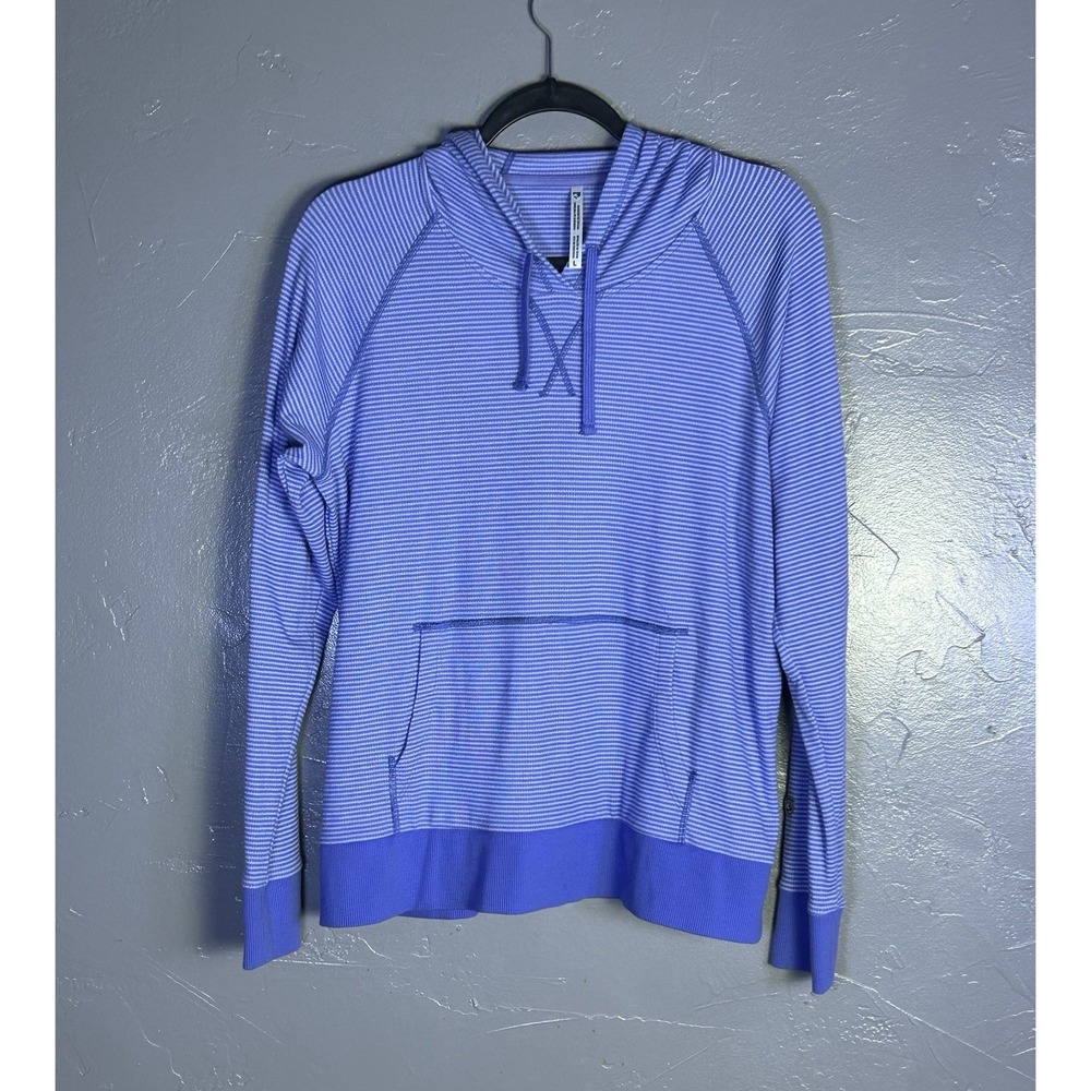 Womens Kuhl Vista Blue Striped Stria Pullover Hoodie - Size L